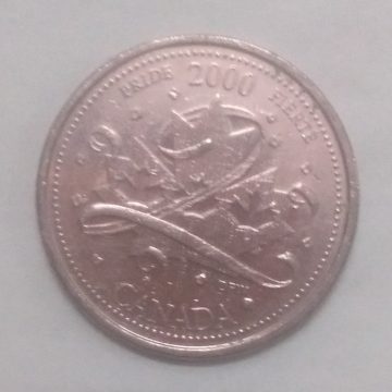 25 Cents Canada Pride 2000 Fierte Elizabeth II D.G. Regina (used)