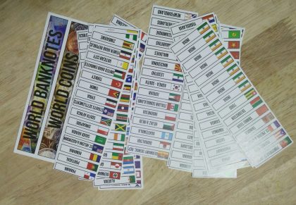 276 Different Country Names with Flag 2x1 Stickers -Fine Quality-Fresh Stock