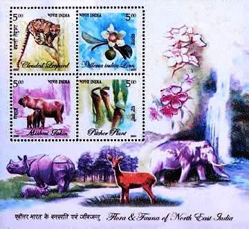 Flora & Fauna of North East India - 2005 (Indian Miniature Sheets)