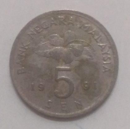 5 Sen _1991 Bank Negara Malaysia (used)