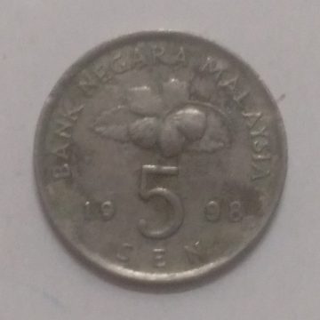 5 Sen _1998 Bank Negara Malaysia (used)