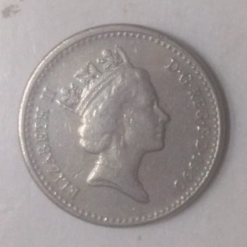 5 pence Elizabeth II 1990  used