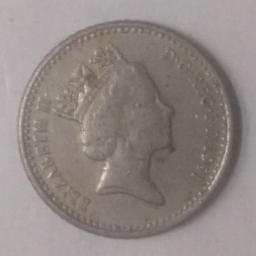5 pence Elizabeth II 1991  used