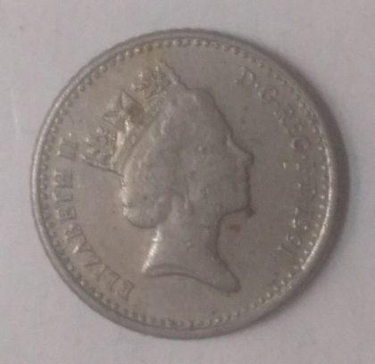 5 pence Elizabeth II 1991  used