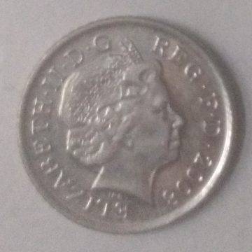 5 pence Elizabeth II 2008 used