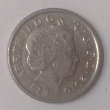 5 pence Elizabeth II 2010 used