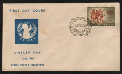 First Day Cover 11 Dec.'60 Unicef Day. (fdc-1960) (Spots/hinged/slightly damaged/Paper Stuck)
