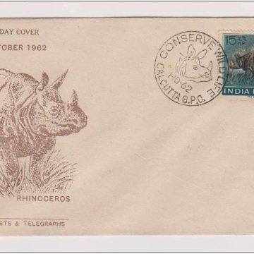 First Day Cover 01 Oct.'62 Wlidlife Week. (fdc-1962) (Spots/hinged/slightly damaged/Paper Stuck)