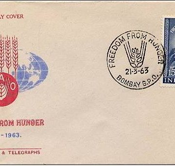First Day Cover? 21 Mar.'63 Freedom Form Hunger. (fdc-1963) (Spots/hinged/slightly damaged/Paper Stuck)