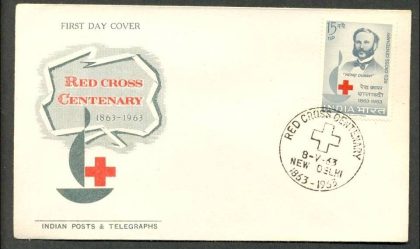 First Day Cover? 06 May.'63 Red Cross Contenary (fdc-1963) (Spots/hinged/slightly damaged/Paper Stuck)