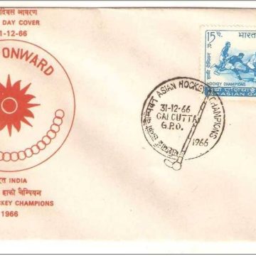 First Day Cover?31 Dec.'66 India's Hockey Victory in 5th Asian Games Bangkok (fdc-1966) (Spots/hinged/slightly damaged/Paper Stuck)