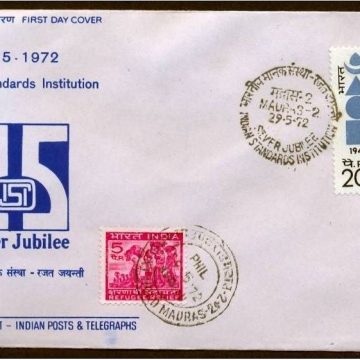 First Day Cover-29 May '72 Silver Jubliee of I.S.I.(Indian Standards Institution). (FDC-1972)