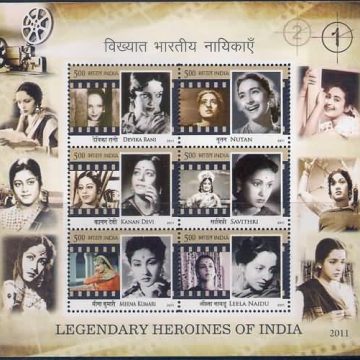 Legendary Heroines of India 6 - 2011 (Indian Miniature Sheets)
