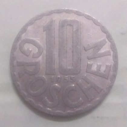 AUSTRIA 10 GROSCHEN 1955(used)