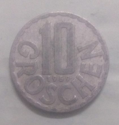 AUSTRIA 10 GROSCHEN 1959(used)