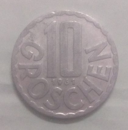 AUSTRIA 10 GROSCHEN 1961(used)