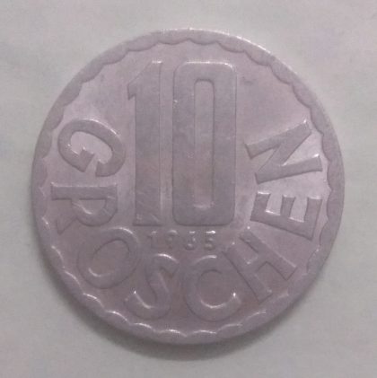 AUSTRIA 10 GROSCHEN 1965(unc)