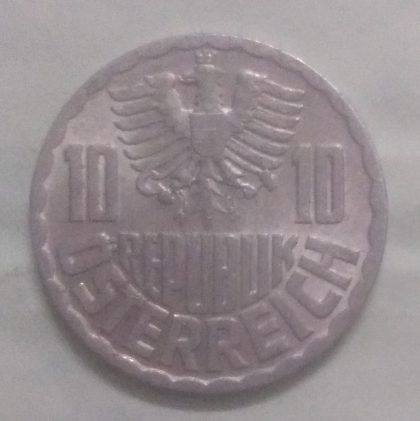 AUSTRIA 10 GROSCHEN 1968(unc) - Image 2