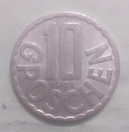 AUSTRIA 10 GROSCHEN 1971(used)