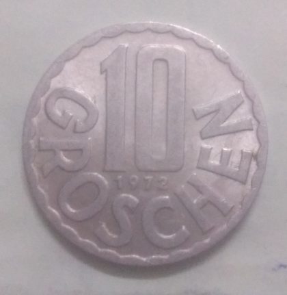 AUSTRIA 10 GROSCHEN 1972(used)