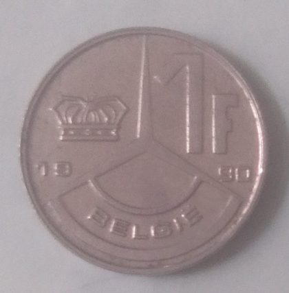 BELGIUM 1 FRANC 1990(Used) - Image 2