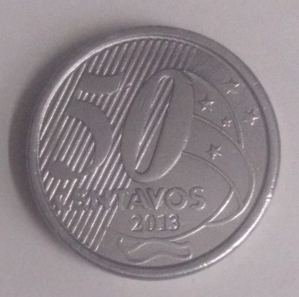 BRASIL 50 CENTAVOS 2013(used)