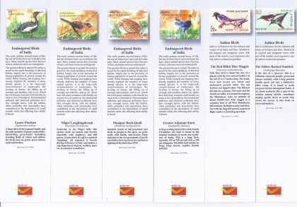 Bookmarks Depicting Stamps Birds of India Theme - Set 1 - Image 3