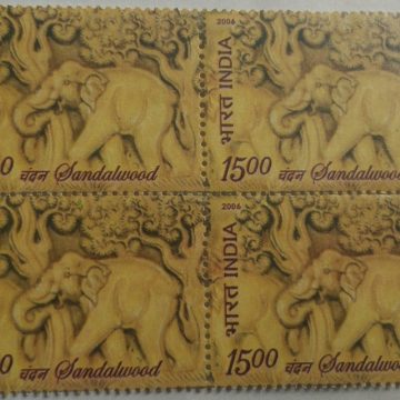 Sandalwood. Thematic, Rs. 15 (Block of 4 stamp)