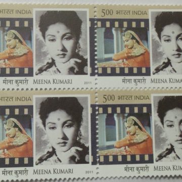 Legendary Heroines of India Personality Meena Kumari Rs. 5 (Block of 4 stamp)