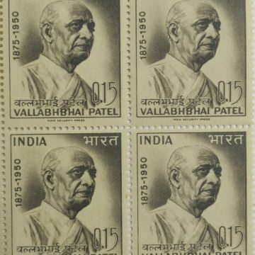31 Oct. 65 Vallabhbhai Patel. Personality, Freedom Fighter, Sardar, Indian National Congress, Lawyer, Deputy Prime Minister, 15 P. (Block of 4 stamp)