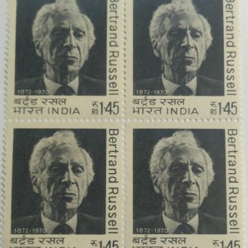 Bertrand Russel. Personality, Philosopher, Logician, Mathematician, Historian, Social Critic, Nobel Laureate, Rs. 1.45 (Block of 4)