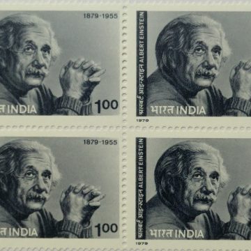 Albert Einstein. Personality, Theoretical Physicist, Physics, Nobel Laureate, Rs.1 (Block of 4 stamp)