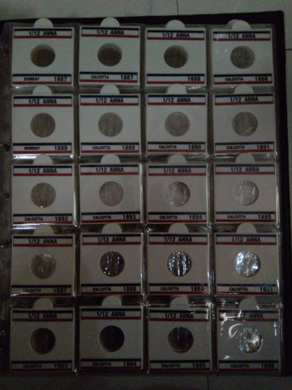 British India Year Wise - 225 #( WITH COIN HOLDERS & STICKERS ONLY ) ( NO COINS ) (Only Silver Coins) 1 album