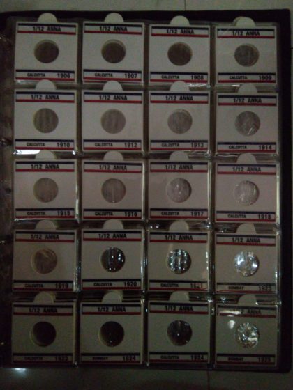 British India Year Wise - 494 #( WITH COIN HOLDERS & STICKERS ONLY ) ( NO COINS ) 2 albums - Image 2