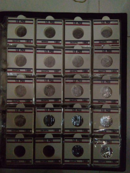 British India Year Wise - 494 #( WITH COIN HOLDERS & STICKERS ONLY ) ( NO COINS ) 2 albums - Image 3