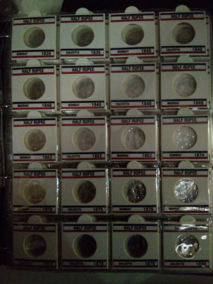 British India Year Wise - 494 #( WITH COIN HOLDERS & STICKERS ONLY ) ( NO COINS ) 2 albums - Image 4