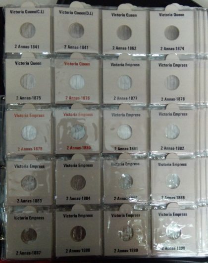 British India Year Wise - 494 #( WITH COIN HOLDERS & STICKERS ONLY ) ( NO COINS ) 2 albums