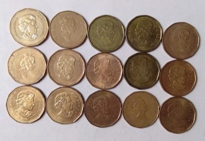 CANADA-DOLLAR(Set of 15 coins) (used) - Image 2