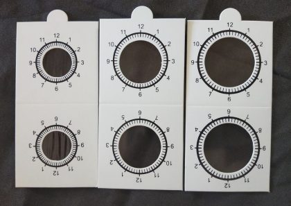 Clock Wise Coin Holder (for Identifying Error Coins only)_All 3 Sizes /12 qty (30 mm/ No 6,25 mm/ No 4, 17.5 mm/ No 1)