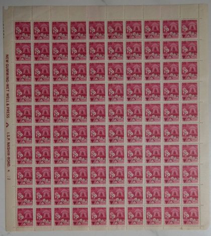 Definitive 6th Series Family planning 35p (Stamp Full Sheet) - 100 Stamps