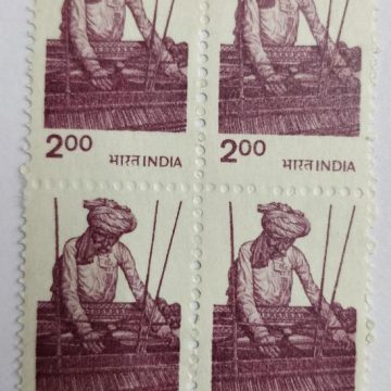 6th Series Handloom weaving -Rs.2(Df-Block of 4)
