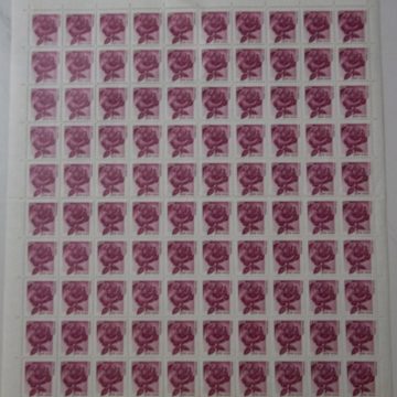 Definitive 9th Series Rose Rs.2 (Stamp Full Sheet) - 100 Stamp