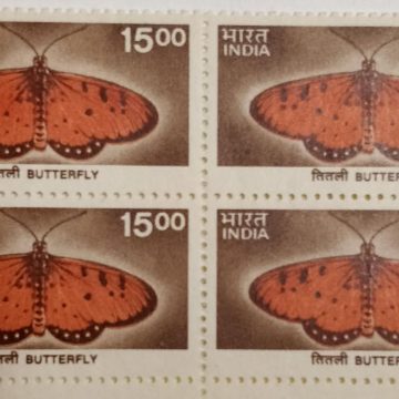 9th Series Butterfl-Rs.15 (Df-Block of 4)