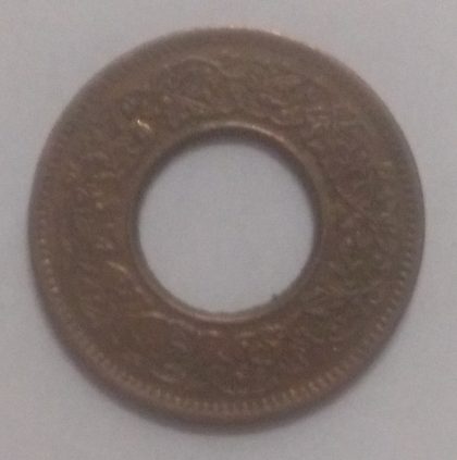 British India Coin GEORGE VI-1 PICE1945(used)(COPPER) - Image 2