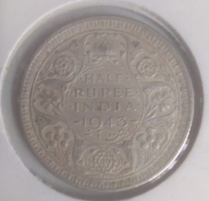 British India Coin GEORGE VI -HALF RUPEE1943(used)
