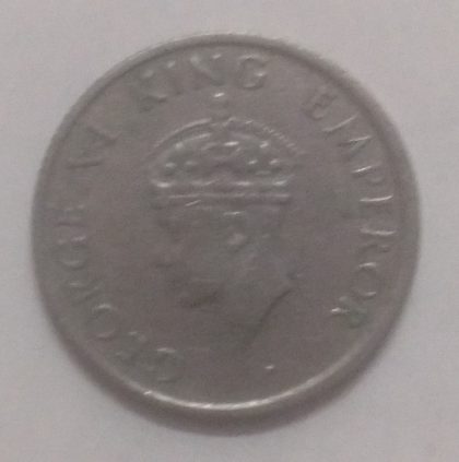 British India Coin GEORGE VI-QUARTER RUPEE 1947(USED) (Nickle)