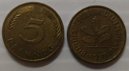 GERMANY 5 PFENNIG 1977(USED)