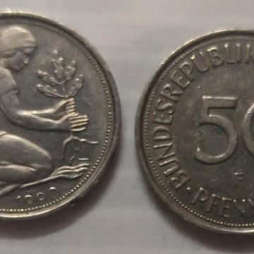 GERMANY 50 PFENNIG 1990(USED)