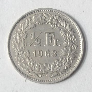 SWITZERLAND Half Fr. 1968 Helvetia (used)