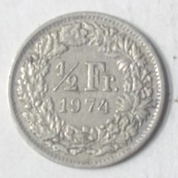 SWITZERLAND Half Fr. 1974 Helvetia (used)
